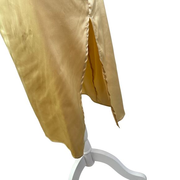 NWT Danielle Bernstein The Halter Dress Gold Satin Convertible Keyhole Small S - Picture 5 of 13